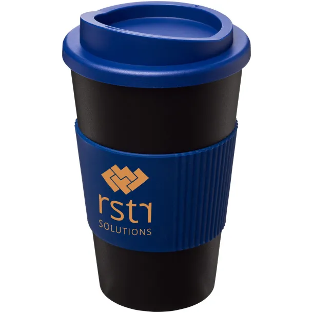 Americano® 350 ml insulated tumbler with grip Solid black Blue