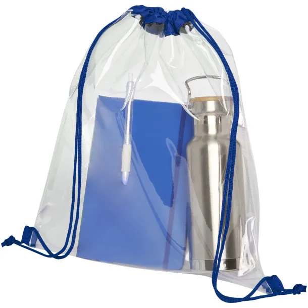 Lancaster transparent drawstring backpack Royal blue White