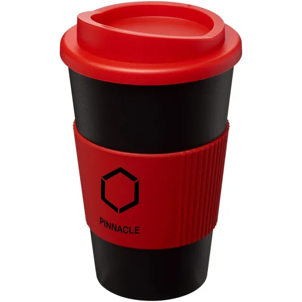 Americano® 350 ml insulated tumbler with grip Solid black Red