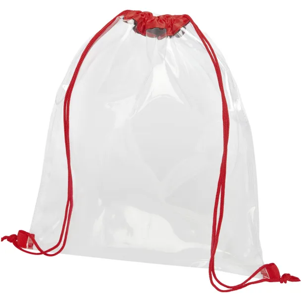 Lancaster transparent drawstring backpack Red White