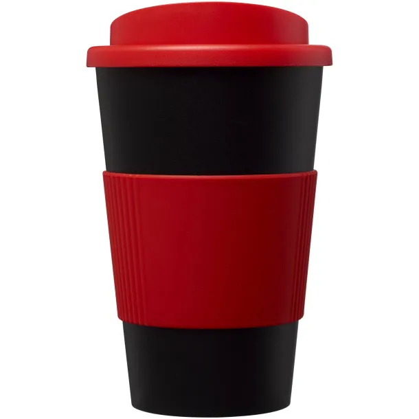 Americano® 350 ml insulated tumbler with grip Solid black Red