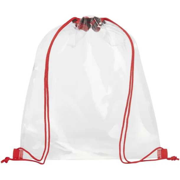 Lancaster transparent drawstring backpack Red White