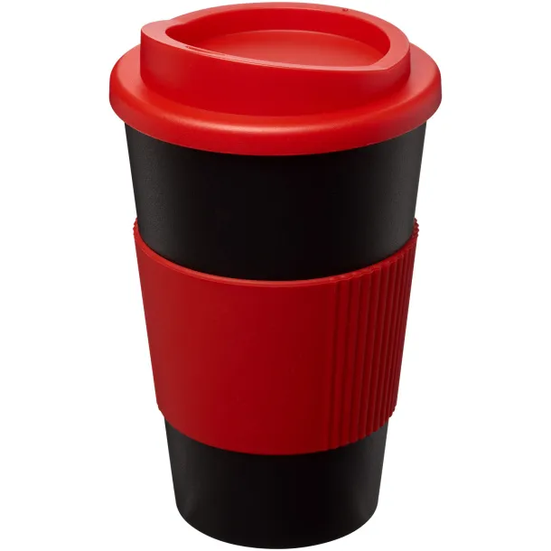 Americano® 350 ml insulated tumbler with grip Solid black Red