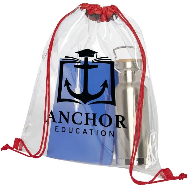 Lancaster transparent drawstring backpack Red White