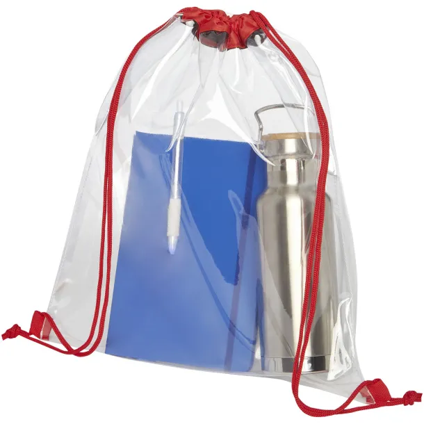 Lancaster transparent drawstring backpack Red White