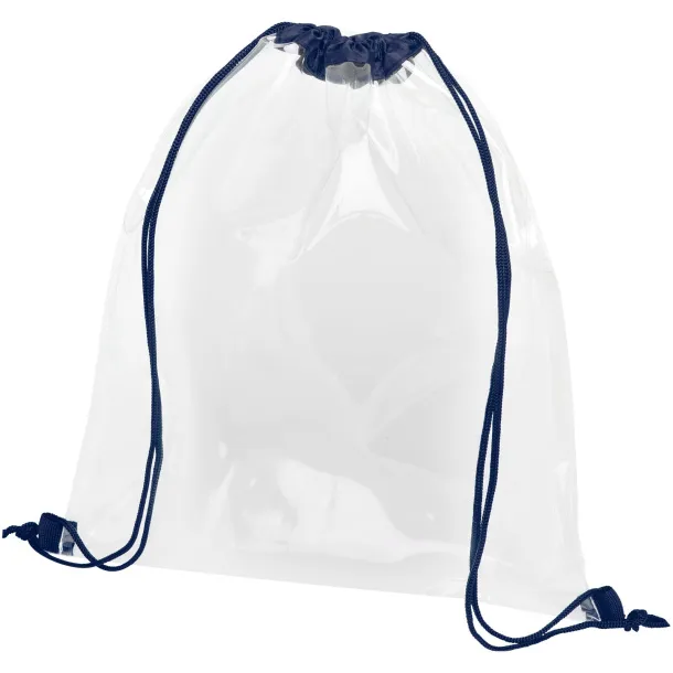 Lancaster transparent drawstring backpack Navy Blue White