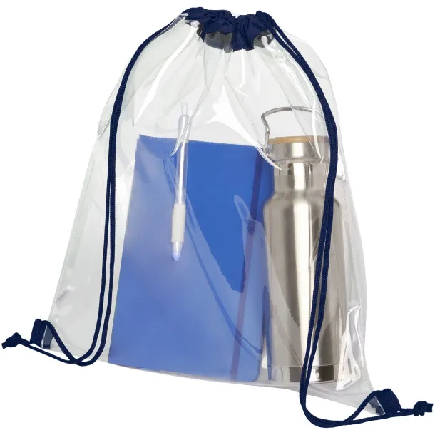 Lancaster transparent drawstring backpack Navy Blue White