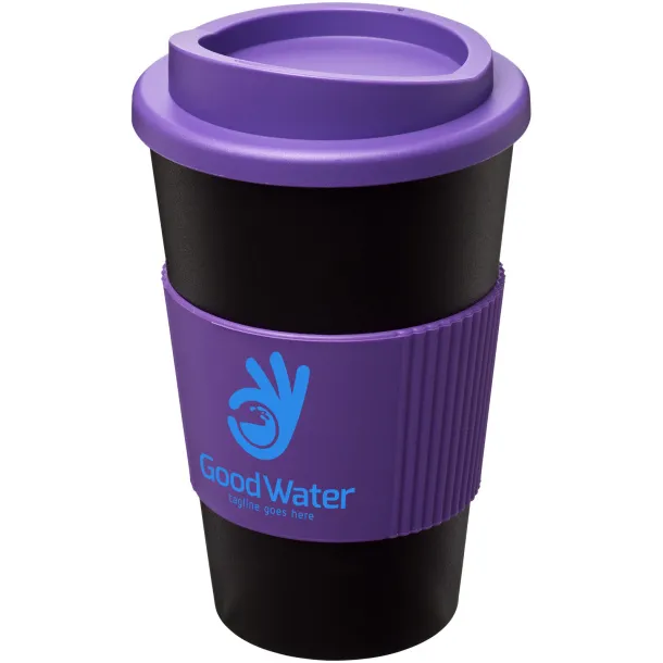 Americano® 350 ml insulated tumbler with grip Solid black Purple