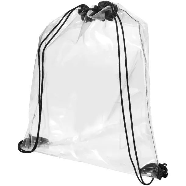 Lancaster transparent drawstring backpack Solid black White