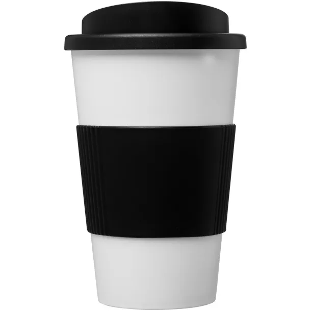 Americano® 350 ml insulated tumbler with grip - Unbranded White Solid black