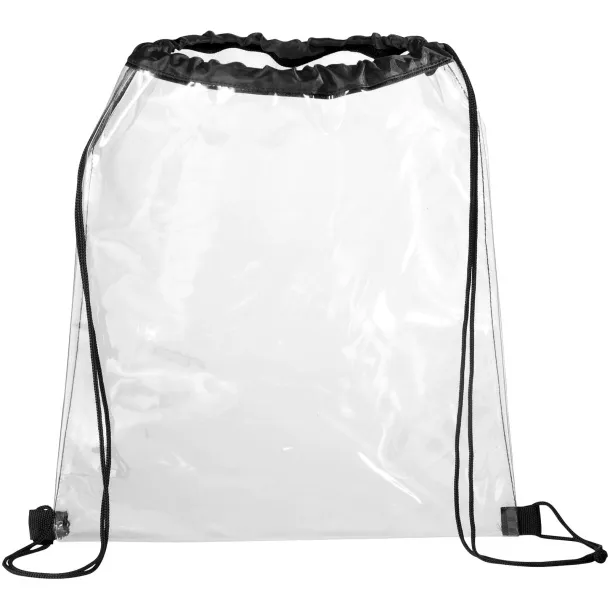 Lancaster transparent drawstring backpack Solid black White