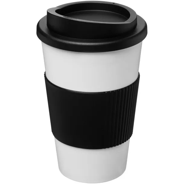 Americano® 350 ml insulated tumbler with grip - Unbranded White Solid black