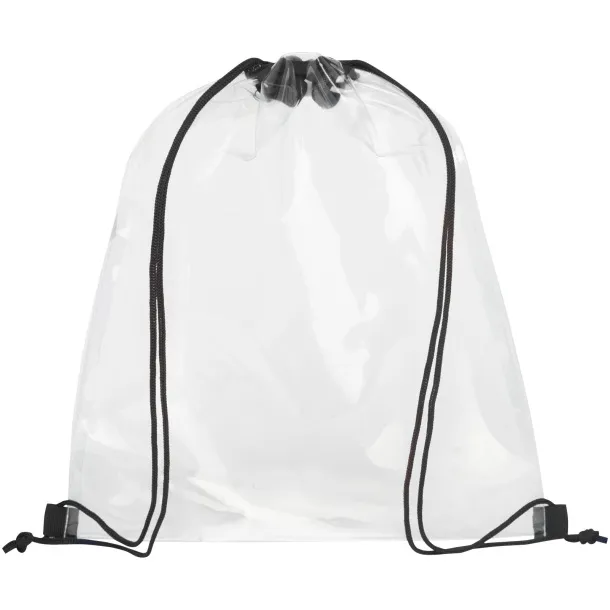 Lancaster transparent drawstring backpack Solid black White