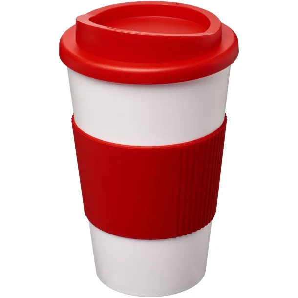 Americano® 350 ml insulated tumbler with grip - Unbranded White Red