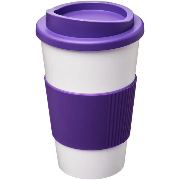 Americano® 350 ml insulated tumbler with grip - Unbranded White Purple