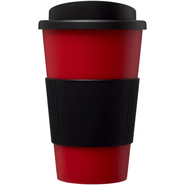 Americano® 350 ml insulated tumbler with grip Red Solid black