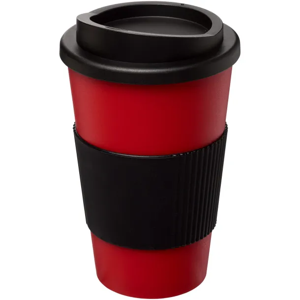 Americano® 350 ml insulated tumbler with grip Red Solid black