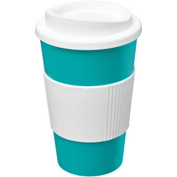 Americano® 350 ml insulated tumbler with grip - Unbranded Aqua blue White