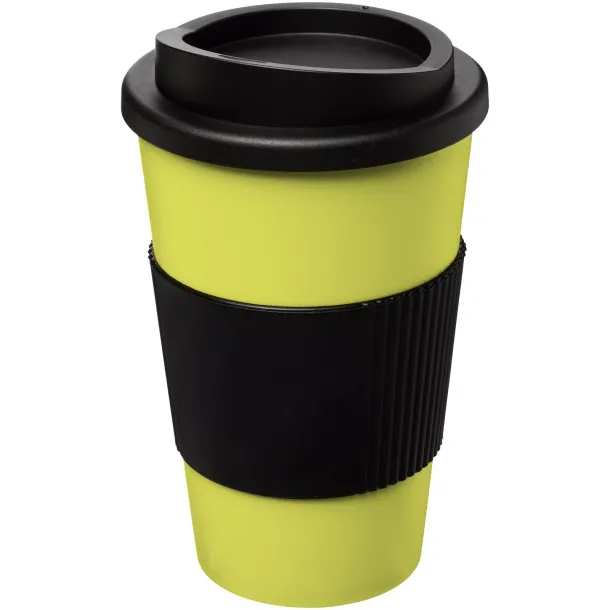 Americano® 350 ml insulated tumbler with grip Lime Solid black