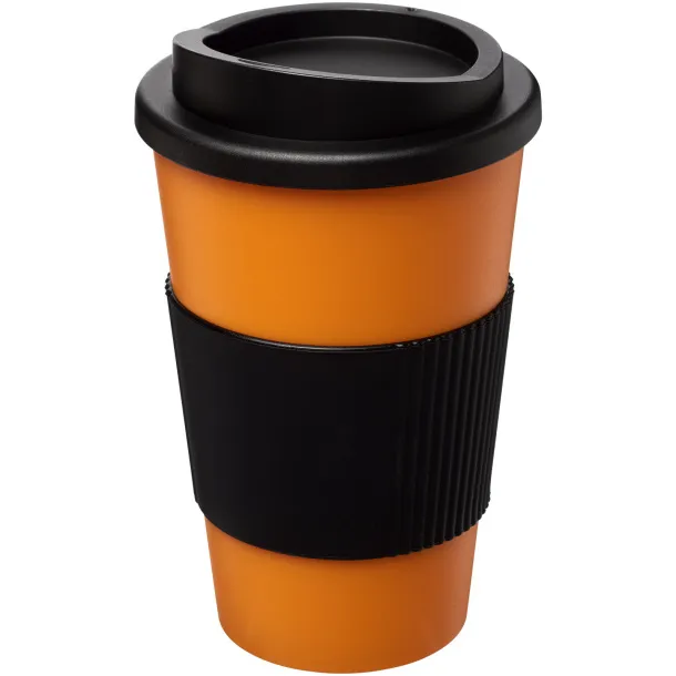 Americano® 350 ml insulated tumbler with grip Orange Solid black