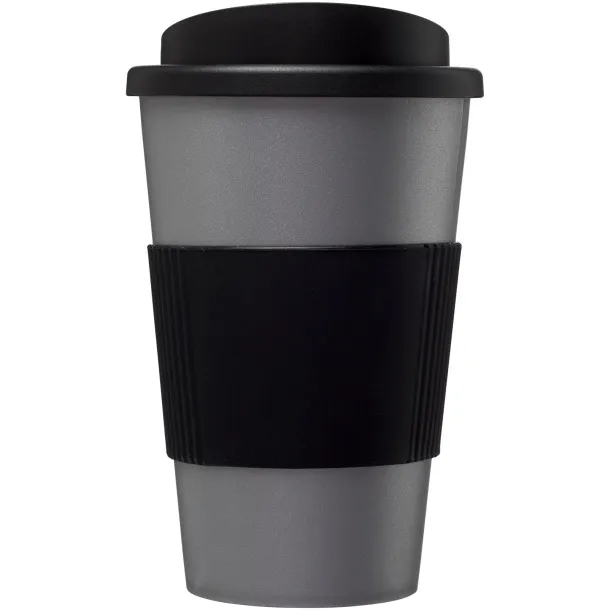 Americano® 350 ml insulated tumbler with grip Silver Solid black