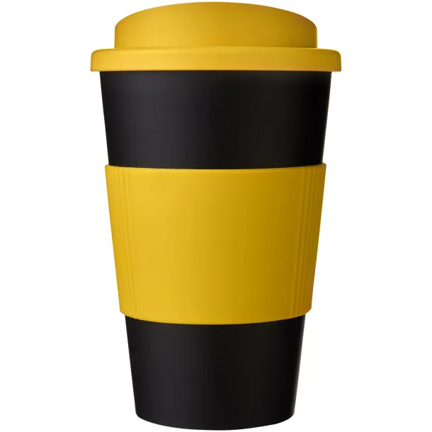 Americano® 350 ml insulated tumbler with grip Solid black Yellow