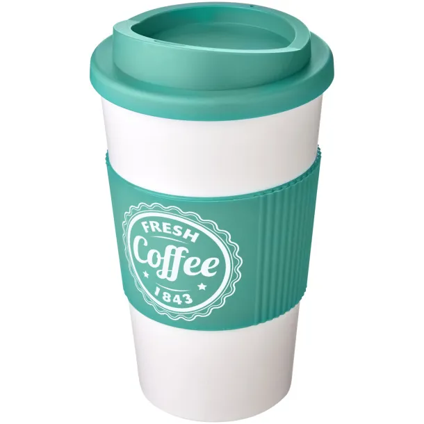 Americano® 350 ml insulated tumbler with grip - Unbranded White Aqua