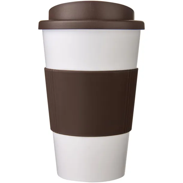 Americano® 350 ml insulated tumbler with grip - Unbranded White Brown