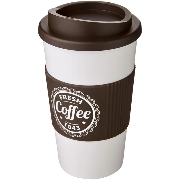 Americano® 350 ml insulated tumbler with grip White Brown