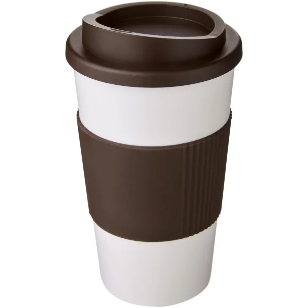 Americano® 350 ml insulated tumbler with grip - Unbranded White Brown