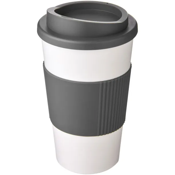 Americano® 350 ml insulated tumbler with grip - Unbranded White Grey