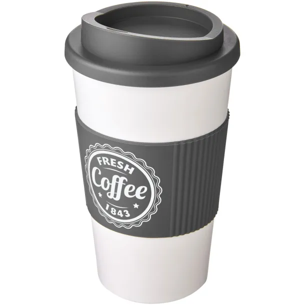 Americano® 350 ml insulated tumbler with grip - Unbranded White Grey