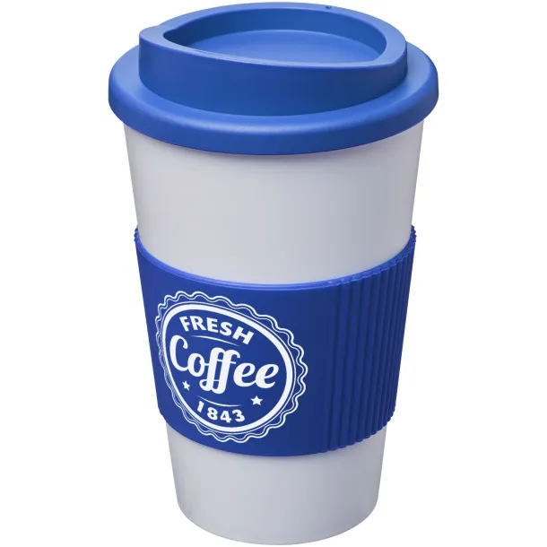 Americano® 350 ml insulated tumbler with grip - Unbranded White Mid blue