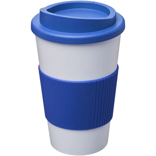 Americano® 350 ml insulated tumbler with grip - Unbranded White Mid blue