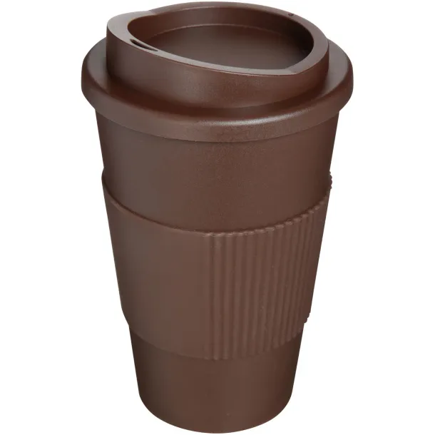 Americano® 350 ml insulated tumbler with grip Brown