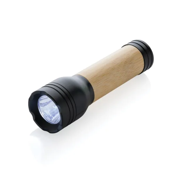  Lucid 1W RCS certified recycled plastic & bamboo torch - XD Collection Black Brown