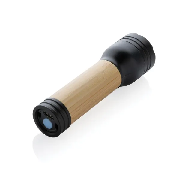  Lucid 1W RCS certified recycled plastic & bamboo torch - XD Collection Black Brown