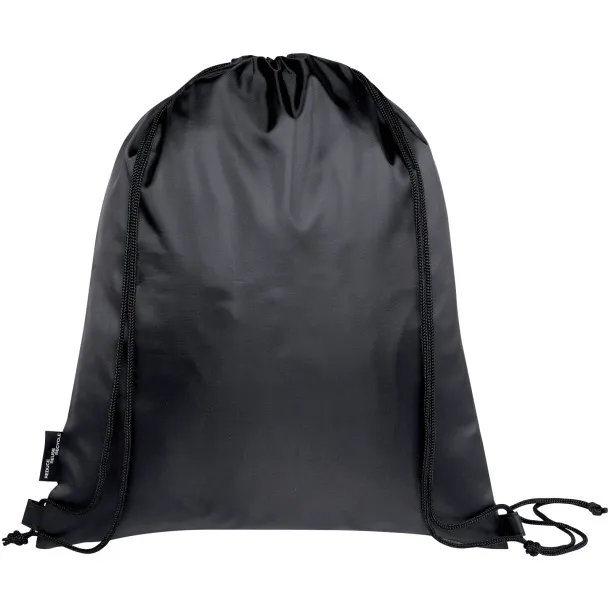 Ash GRS recycled foldable drawstring bag 7L - Bullet Heather grey Solid black