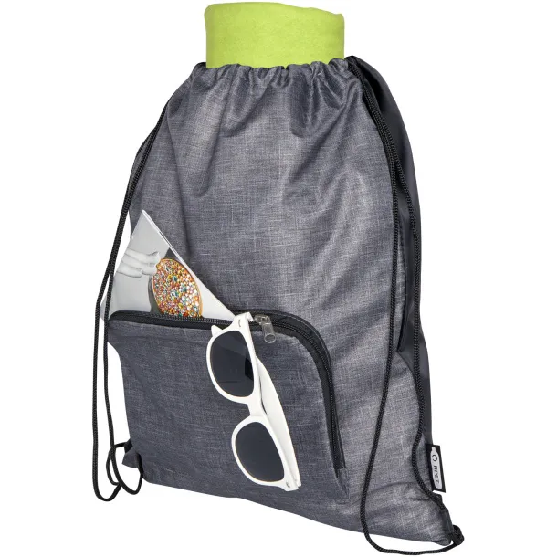 Ash GRS recycled foldable drawstring bag 7L - Bullet Heather grey Crna