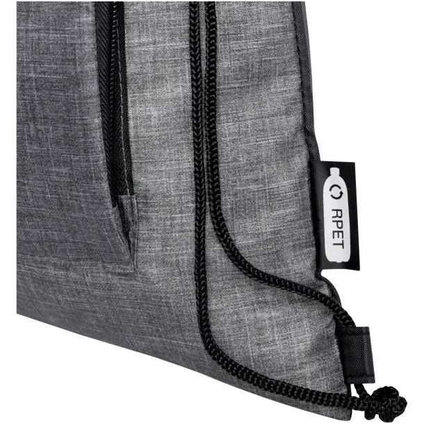 Ash GRS recycled foldable drawstring bag 7L - Bullet Heather grey Solid black