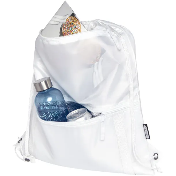 Adventure recycled insulated drawstring bag 9L - Unbranded White