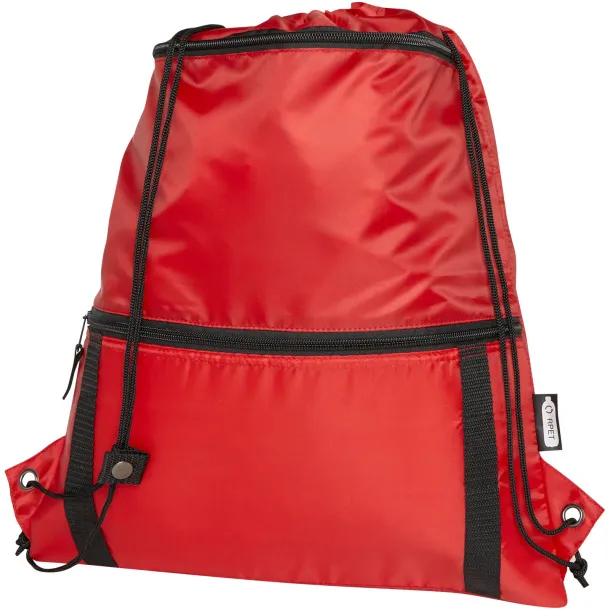 Adventure recycled insulated drawstring bag 9L Red