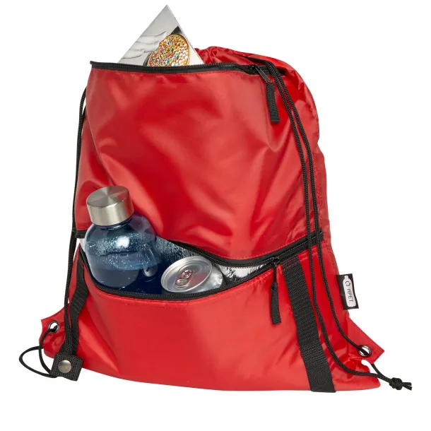 Adventure recycled insulated drawstring bag 9L Red