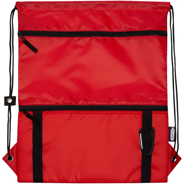 Adventure recycled insulated drawstring bag 9L Red