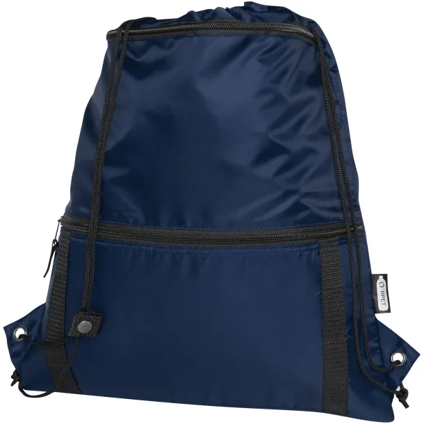 Adventure recycled insulated drawstring bag 9L Navy Blue