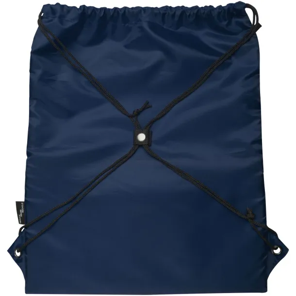 Adventure recycled insulated drawstring bag 9L Navy Blue