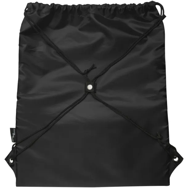 Adventure recycled insulated drawstring bag 9L Solid black