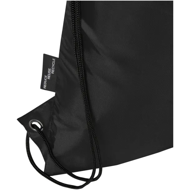 Adventure recycled insulated drawstring bag 9L Solid black