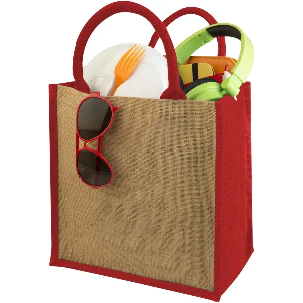 Chennai jute tote bag Natural Red