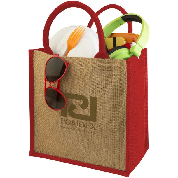 Chennai jute tote bag Natural Red